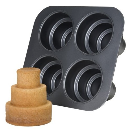 Chicago-Metallic-Multi-Tier-Cake-Pan-4-Cavity-106-x-960-x-45-Inch-0