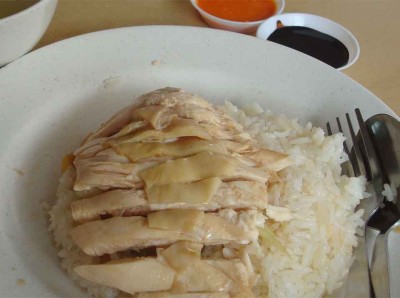 Thumbs up chicken rice stall.