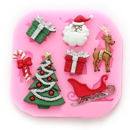 Longzang #534 mini Christmas Fondant Mold Silicone Sugar 