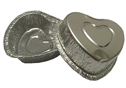 MYStar-Heart-Shape-Disposable-Aluminum-Foil-Mini-CupcakeMuffin-Baking-Cups-105-ml-Pack-of-60-0