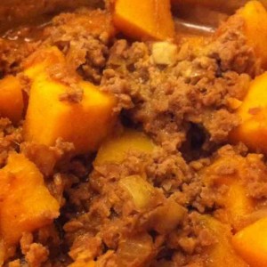 pumpkin with minced pork meat