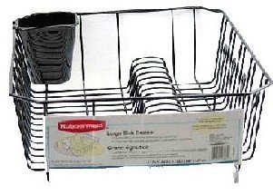 Rubbermaid Antimicrobial Dish Drainer, Black, 17.62