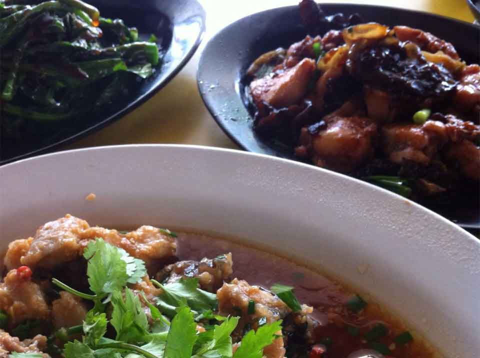 Cantonese Steam fish Vegetables at Haig Road